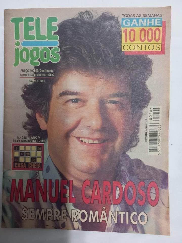 Capa da Tele Jogos de 1995 com o nome Manuel Cardoso e a chamada Sempre romântico
